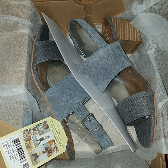 Toms Shade Suede Linen Women’s Poppy Sandals - Picture 5 of 5